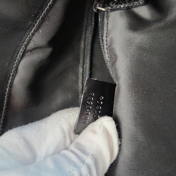 Gucci Bamboo Black Nylon Small Tote with Leather Trim - Picture 9 of 11